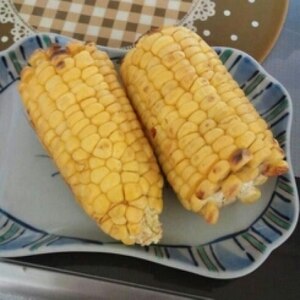 魚グリルで♪焼きとうもろこし。